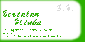 bertalan hlinka business card